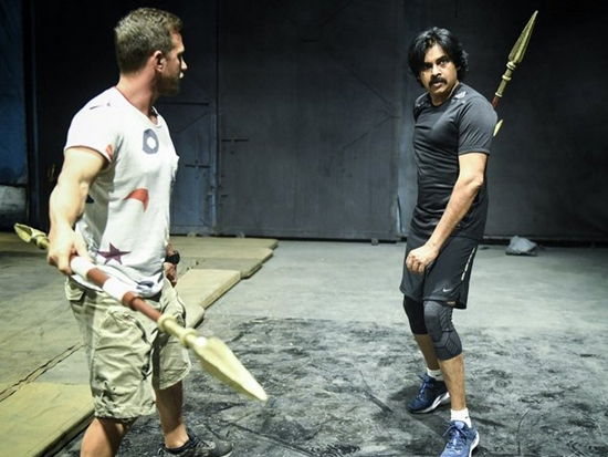 Pawan Kalyan At HHVM Fight Practise Session